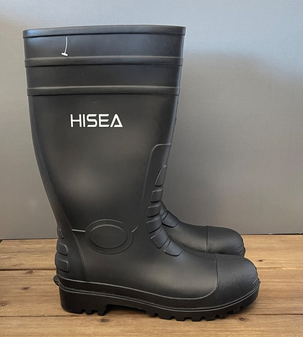 HISEA Tall Work Boots Men 9 / Women 10 Black Waterproof Steel Toe Safety